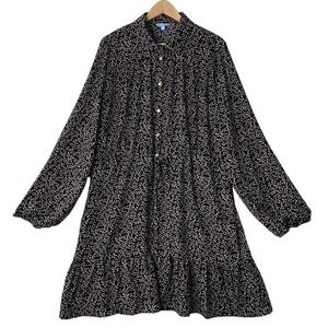 DRAPER JAMES RSVP Button Front Drawstring Dress Womens Size XXL